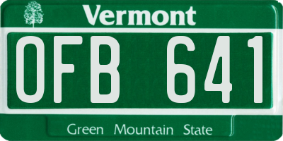 VT license plate OFB641