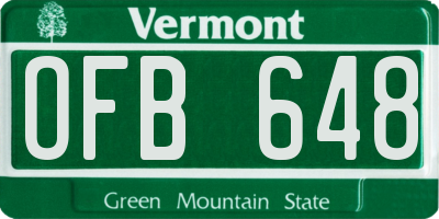 VT license plate OFB648