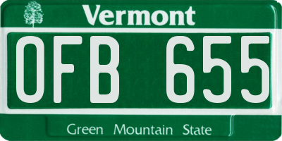 VT license plate OFB655