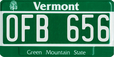 VT license plate OFB656