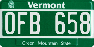 VT license plate OFB658