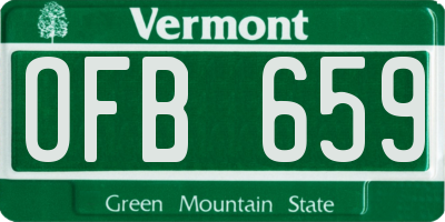 VT license plate OFB659