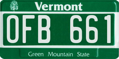 VT license plate OFB661