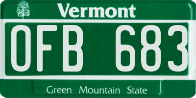 VT license plate OFB683