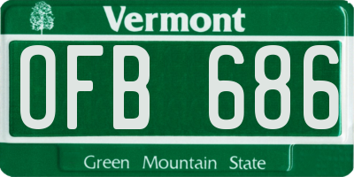VT license plate OFB686