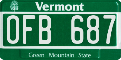 VT license plate OFB687