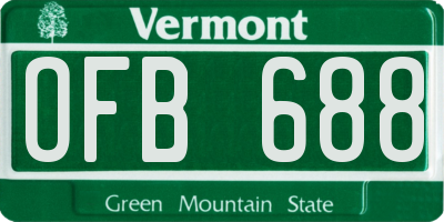VT license plate OFB688