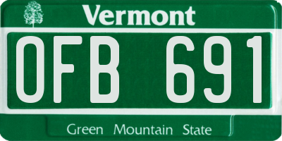 VT license plate OFB691