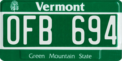 VT license plate OFB694