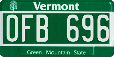 VT license plate OFB696