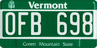 VT license plate OFB698