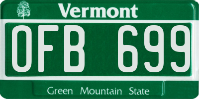 VT license plate OFB699