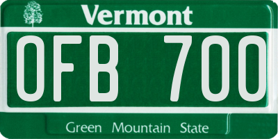 VT license plate OFB700