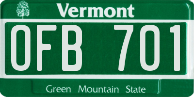 VT license plate OFB701
