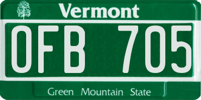 VT license plate OFB705