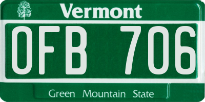 VT license plate OFB706