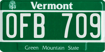 VT license plate OFB709