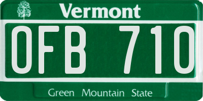 VT license plate OFB710