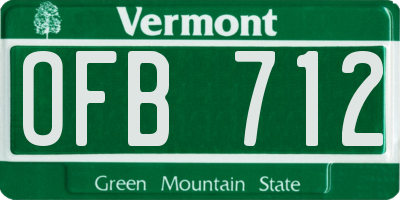 VT license plate OFB712