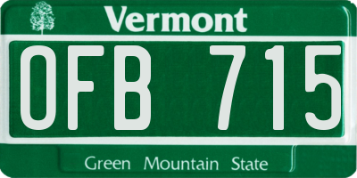 VT license plate OFB715