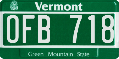 VT license plate OFB718