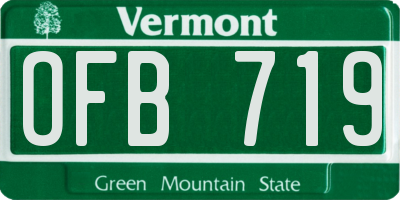 VT license plate OFB719