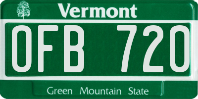 VT license plate OFB720