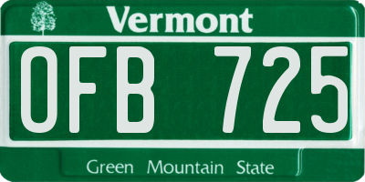 VT license plate OFB725