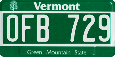 VT license plate OFB729