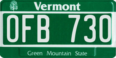VT license plate OFB730