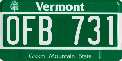 VT license plate OFB731
