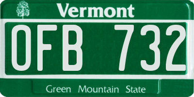 VT license plate OFB732