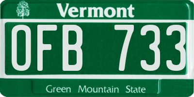 VT license plate OFB733