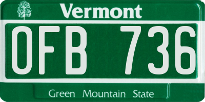 VT license plate OFB736