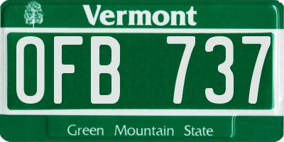 VT license plate OFB737