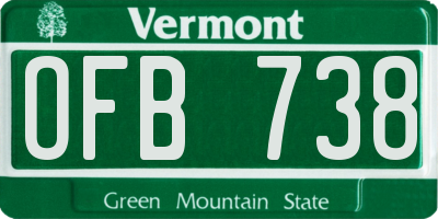 VT license plate OFB738