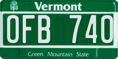 VT license plate OFB740