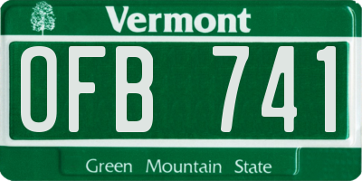 VT license plate OFB741