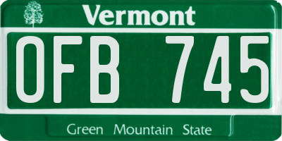 VT license plate OFB745