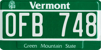 VT license plate OFB748