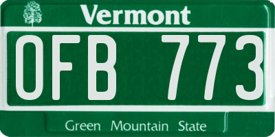VT license plate OFB773