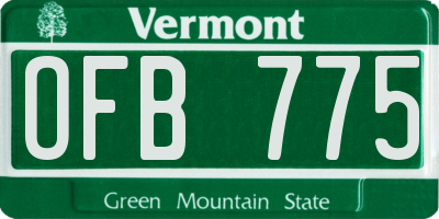 VT license plate OFB775