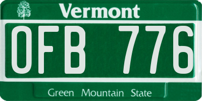 VT license plate OFB776