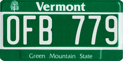 VT license plate OFB779