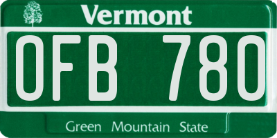 VT license plate OFB780