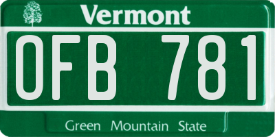VT license plate OFB781