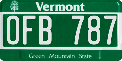 VT license plate OFB787