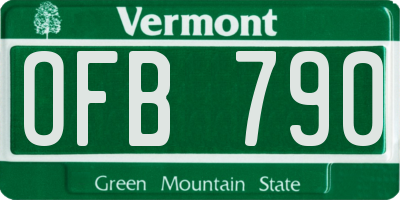 VT license plate OFB790