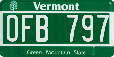 VT license plate OFB797