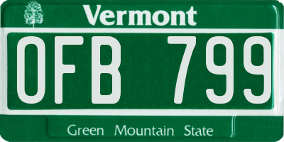 VT license plate OFB799